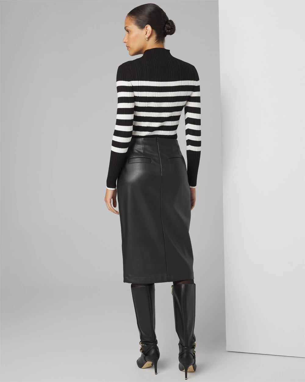Petite faux leather skirt sales